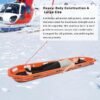 Rescue Basket Stretcher 595lbs Capacity, Orange Emergency Basket Stretcher Litter with Straps and Lifting Sling for Helicopter Mountain Water Rescue, Split Hanging Stretcher with Accessories