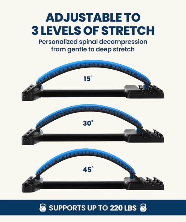 71n85j2kmgL._AC_SX679_ Everlasting Comfort Lumbar Support Board Back Stretcher for Lower Pain Relief - Adjustable Spine Decompression with 88 Acupressure Nodes - Back Cracking Device with Chair Strap for Posture Correction