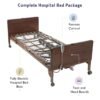 Full Electric Hospital Bed with innerspring Mattress and Full Rails Included - for Home Care Use and Medical Facilities - Fully Adjustable, Easy Transport Casters, Remote - 80" x 36"