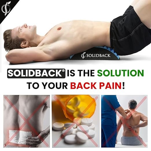 SOLIDBACK | Lower Back Pain Relief Treatment Stretcher | Chronic Lumbar Support | Herniated Disc | Sciatica Nerve | Spinal Stenosis | Posture Corrector | Pillow Cushion And Brace Products Alternative