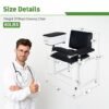 Phlebotomy Chair with Soft Cushion, Lab Blood Drawing Chair with Storage Drawer, Adjustable Armrests,Black with Large Drawer