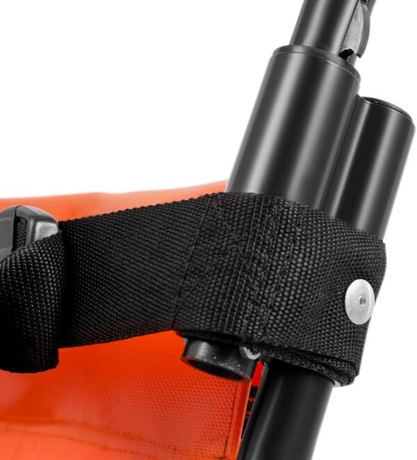 Folding Stair Chair Emergency Transport, Orange & Black Ambulance Transport, Heavy Duty 350lbs Capacity Aluminum Alloy Stretcher Chair with Wheels and Safety Straps for Home Hospital Ambulance Use