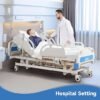 Real Relax Premium 5 Function Full Electric Hospital Bed (with Mattress & IV Pole), Premium Medical Hospital Beds, with Locking Casters, Motor.