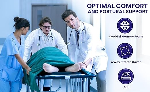 Comfort Line Stretcher/Gurney Replacement Mattress with Dartex 4-Way Stretch Pressure-Reducing Cover - Fits Stryker and Fits Hill-ROM Stretchers and Gurneys