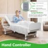 Premium Hospital Bed - 5 Function Full Electric ICU Medical Beds with 4.7" Foam Mattress, JIECANG Motors, CPR/One-Click Recovery, Includes (2X) Bed Sheet (Premium 5 Function Plus)