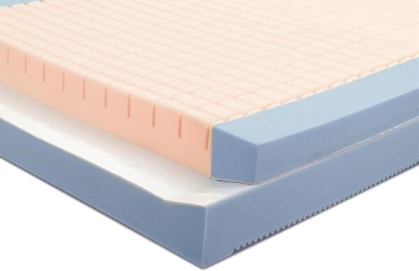 Invacare Premier Hospital Bed Mattress, Foam, Fluid-Resistant Cover Flexes in Right Places to Relieve Body Pressure, Firm Mid-Section & Soft Head/Feet Section, Enhanced Side Support for Safe Transfers