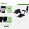 Phlebotomy Chair with Soft Cushion, Lab Blood Drawing Chair with Storage Drawer, Adjustable Armrests,Black with Large Drawer