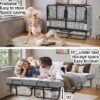 Folding Bed with Mattress Full Size 75 X 54 inch for Adults Extra Large Foldable Rollaway Portable Fold Up Guest Spare School Holiday Hotel Bed 5" Memory Foam Mattress on Wheels