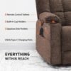 EONIX Wide Lay Flat Power Lift Recliner Chair for Elderly, Oversized Electric Recliner Lift Chair for Adults with Heat and Massage, Cup Holders, 400lbs Heavy Duty, Coffee