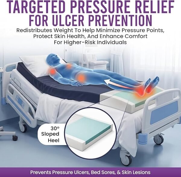 ProHeal Multi-Tiered Hospital Bed Mattress for Pressure Redistribution - Memory Foam Sloped Heel - Moderate to High Bed Sore Treatment Medical Mattress - 36" x 84" x 6"