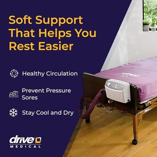 814O0vO32wL._AC_SX679_ Drive Medical Med-Aire Low Air Loss Mattress Replacement System - Alternating Pressure - Pressure Redistribution Mattress - Moisture Wicking Cover - Home or Facility Use