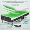 Folding Bed with Mattress,Rollaway 5-Inch Memory Foam Foldable Guest Bed for Adults, 500lbs Capacity with Storage Cover and Sturdy Metal Frame,Portable,Space Saving of Easy Storage,75"*37.5"