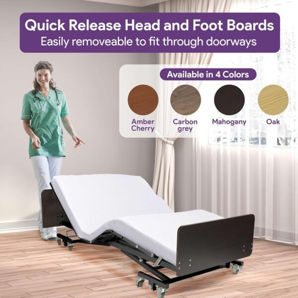 Customize Your OWN Bed Package] Full Electric Hospital Bed for Home Use - Choose Mattress, Color, Rails and More - Ultra Low 7" - 31" Height Range, 36"-42"-48" Expandable Width, Adjustable Length
