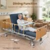 814yDfKJiQL._AC_SL1500_ Careboda Full Electric Hospital Bed for Home Use – 5-Function Adjustable with German Motor, 4" PU Memory Foam Mattress, Foldable Safety Rails, Remote, Overbed Table, Height 9.4"–28.5", Up to 530 lbs