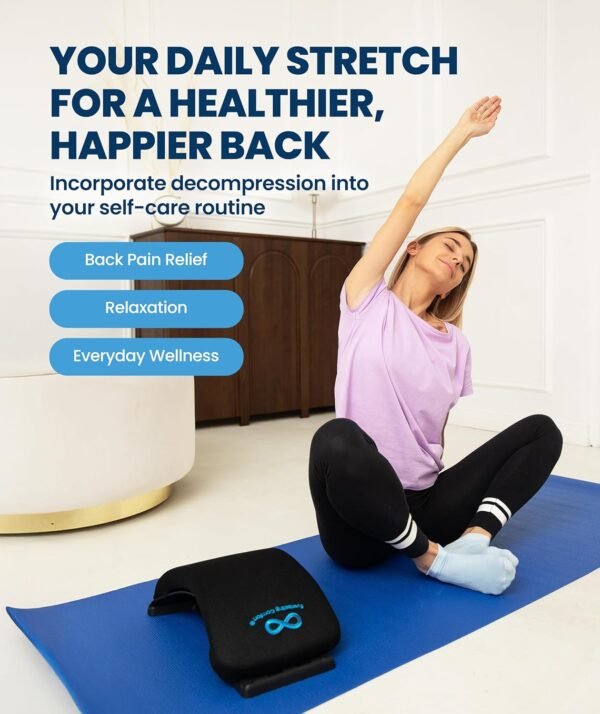 816ZfifnOXL._AC_SL1500_ Everlasting Comfort Lumbar Support Board Back Stretcher for Lower Pain Relief - Adjustable Spine Decompression with 88 Acupressure Nodes - Back Cracking Device with Chair Strap for Posture Correction
