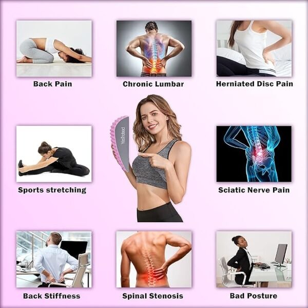 81AMJMpp-gL._AC_SX679_ YESINDEED Back Stretcher Pillow – Lumbar Support Cushion for Back Stretching, Posture Support, Ergonomic Drop Shape Design, Comfortable Use at Home, Office or Floor (Pink)