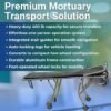Model F500 Multi-Level Mortuary Stretcher, 400 lb Funeral Removal Cot | Mortuary Stretcher – High-Loading Cot with Roll-in Frame, Stair Guide – Ideal for Funeral ,Mortuary & Cremation Transport