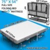 Full Size Folding Bed with Mattress for Adults 75X54 Rollaway Fodable Guest Room School College Dorm Office Hotel Hospital Spare Temporary Bed on Wheels for Guest Student