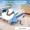 GloryMEQ Point A Tech PAM‑3SE Semi‑Electric Hospital Bed – 3‑Function Adjustable Home‑Care Bed with Remote, Safety Rails, Locking Casters, Foam Mattress, Bed Tray & 2 Sheets