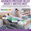 ProHeal Multi-Tiered Hospital Bed Mattress for Pressure Redistribution - Memory Foam Sloped Heel - Moderate to High Bed Sore Treatment Medical Mattress - 36" x 84" x 6"