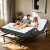 Folding Bed with Mattress Full Size 75 X 54 inch for Adults Extra Large Foldable Rollaway Portable Fold Up Guest Spare School Holiday Hotel Bed 5" Memory Foam Mattress on Wheels