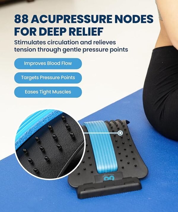 81XJ7qparmL._AC_SX679_ Everlasting Comfort Lumbar Support Board Back Stretcher for Lower Pain Relief - Adjustable Spine Decompression with 88 Acupressure Nodes - Back Cracking Device with Chair Strap for Posture Correction