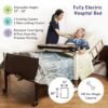 Full Electric Hospital Bed with innerspring Mattress and Full Rails Included - for Home Care Use and Medical Facilities - Fully Adjustable, Easy Transport Casters, Remote - 80" x 36"