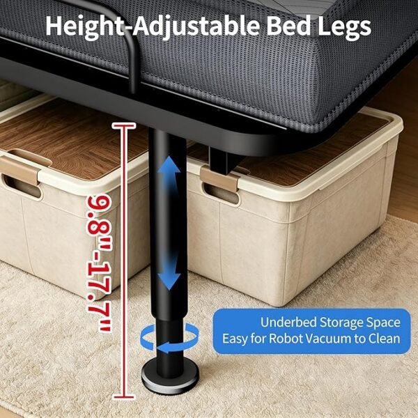Folding Bed with Mattress Full Size 75 X 54 inch for Adults Extra Large Foldable Rollaway Portable Fold Up Guest Spare School Holiday Hotel Bed 5" Memory Foam Mattress on Wheels