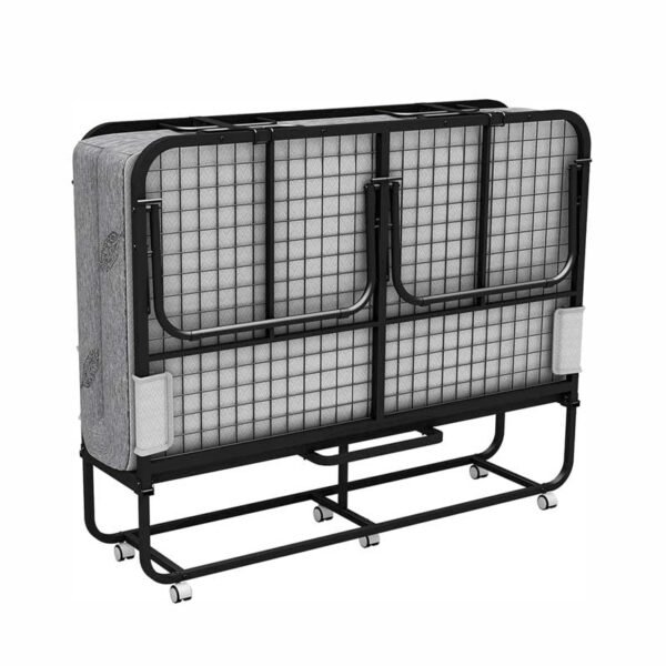 Full Size Folding Bed with Mattress for Adults 75X54 Rollaway Fodable Guest Room School College Dorm Office Hotel Hospital Spare Temporary Bed on Wheels for Guest Student