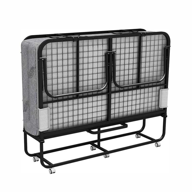 Full Size Folding Bed with Mattress for Adults 75X54 Rollaway Fodable Guest Room School College Dorm Office Hotel Hospital Spare Temporary Bed on Wheels for Guest Student