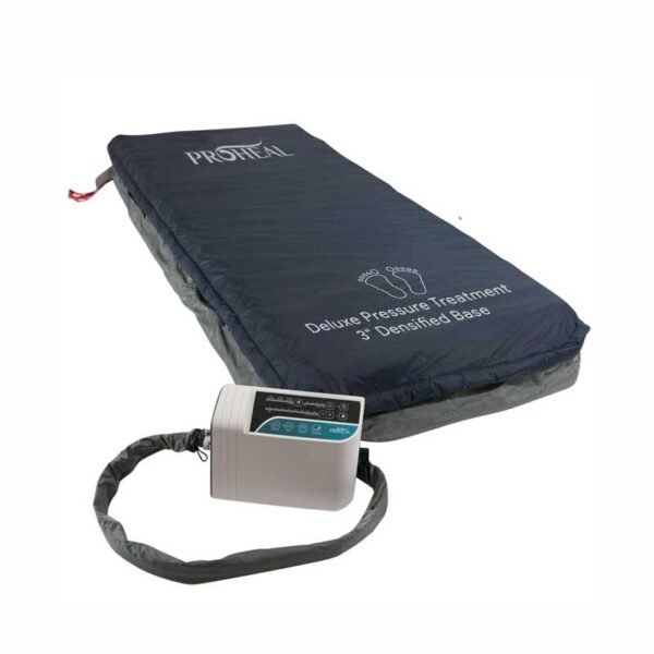 Low Air Loss Alternating Pressure Mattress with 3" Densified Base - 36” x 80” x 8”- Pressure Mattress for Bed Sores with Silent Air Pump - Air Mattress for Hospital Bed Stages I-III - 36” x 80” x 8”