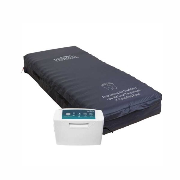 Low Air Loss Alternating Pressure Mattress with 3" Densified Base - 36” x 80” x 8”- Pressure Mattress for Bed Sores with Silent Air Pump - Air Mattress for Hospital Bed Stages I-III - 36” x 80” x 8”