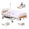 Falluk-Full-Electric Falluk Full Electric Hospital ICU Bed for Home Use with 10 Fuctions, Lateral Tilting Features, with Remote Control, Individual Locking, IV Pole, Mattress, Quiet Wheels, Dining Table Board