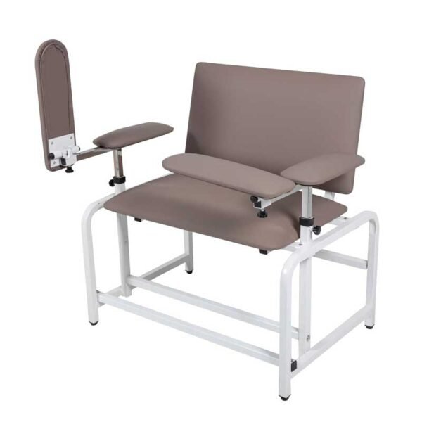 Phlebotomy Chair with Soft Cushion, Lab Blood Drawing Chair with Storage Drawer, Adjustable Armrests,Black with Large Drawer