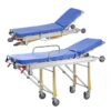Aluminum Alloy Lightweight Automatic Loading Ambulance Stretcher, Folding Ambulance Gurney Stretcher Bed, Hospital Ambulance Stretcher Medical Emergency Trolley, Capacity 350 lbs (Blue)