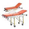 Aluminum Alloy Lightweight Automatic Loading Ambulance Stretcher, Folding Ambulance Gurney Stretcher Bed, Hospital Ambulance Stretcher Medical Emergency Trolley, Capacity 350 lbs (Blue)