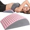 pink YESINDEED Back Stretcher Pillow – Lumbar Support Cushion for Back Stretching, Posture Support, Ergonomic Drop Shape Design, Comfortable Use at Home, Office or Floor (Pink)