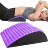 purple YESINDEED Back Stretcher Pillow – Lumbar Support Cushion for Back Stretching, Posture Support, Ergonomic Drop Shape Design, Comfortable Use at Home, Office or Floor (Pink)