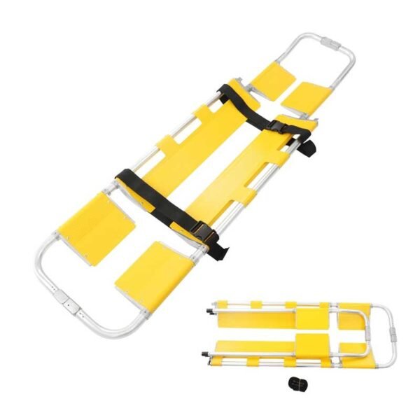 Rescue Basket Stretcher 595lbs Capacity, Orange Emergency Basket Stretcher Litter with Straps and Lifting Sling for Helicopter Mountain Water Rescue, Split Hanging Stretcher with Accessories