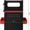 4-Level Multi-Functional Diagnostic Trolley (Black&Red) - Lockable Cabinet, 360° Rotating Casters & Layered Storage