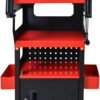 4-Level Multi-Functional Diagnostic Trolley (Black&Red) - Lockable Cabinet, 360° Rotating Casters & Layered Storage