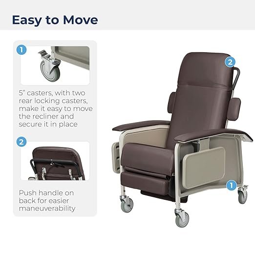 61-O-dma+wL._SX522_ Drive Medical 4 Position Clinical Care Geri Chair Recliner, Reclining Padded Chair with Armrests, Chocolate