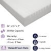 ProHeal Foam Hospital Bed Mattress for Pressure Redistribution, Raised Rails - 36" x 76" x 6" x 3" Rails - High Density Foam for Deep Immersion - Low to Moderate Bed Sore Treatment Mattresses