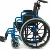 Medline Pediatric Wheelchair with 12" Wide Nylon Seat with Seat Belt, 250 lb. Weight Capacity, Telescoping Handles, Swing-Back Desk-Length Arms, Swing-Away Footrests & Vibrant Blue Frame