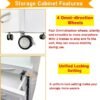 Dental Assistant's Mobile Cabinet 5 Drawer Office File Storage Cart Mobile Utility Storage Cart Stainless Steel Moving Side Cabinet with 2 Pallets Lock Wheels for Dental Medical Office