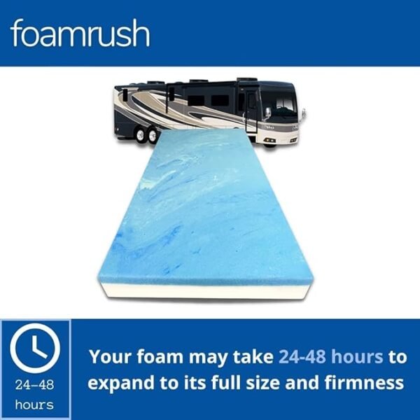 FoamRush 2" x 36" x 84" Hospital Bed, Gel Memory Foam Foam Replacement, Soft Support, Comfort, Pressure Relief, Made in USA, Travel Camper Trailer Truck, Cover Not Included