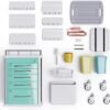 Rolling Crash Cart Medical with Drawers - Adjustable IV Pole, Silent Casters, Needle Disposal Holder, Trash Bin, O2 Holder, Utility Trolley Cart for Clinic, Hospital, Salon, Lab