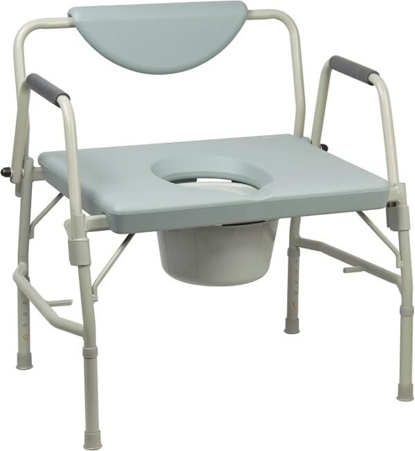 McKesson Heavy-Duty Bariatric Commode Chair with 12 qt Bucket, 1000 lbs Weight Capacity, 23 1/4 in Seat Width, 1 Count