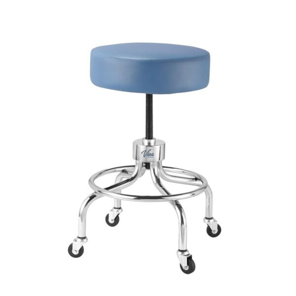 VivaComfort Black Medical Stool, Adjustable Height Rolling Doctor Stool, 300 lbs. Weight Capacity
