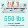Upgrade 6-Function Full Electric Hospital Bed, hospital beds for home use with CPR One-Click Recovery, Timotion Motor, Weight capacity up to 550 lbs, Adjustable Medical Bed for Elderly Patients